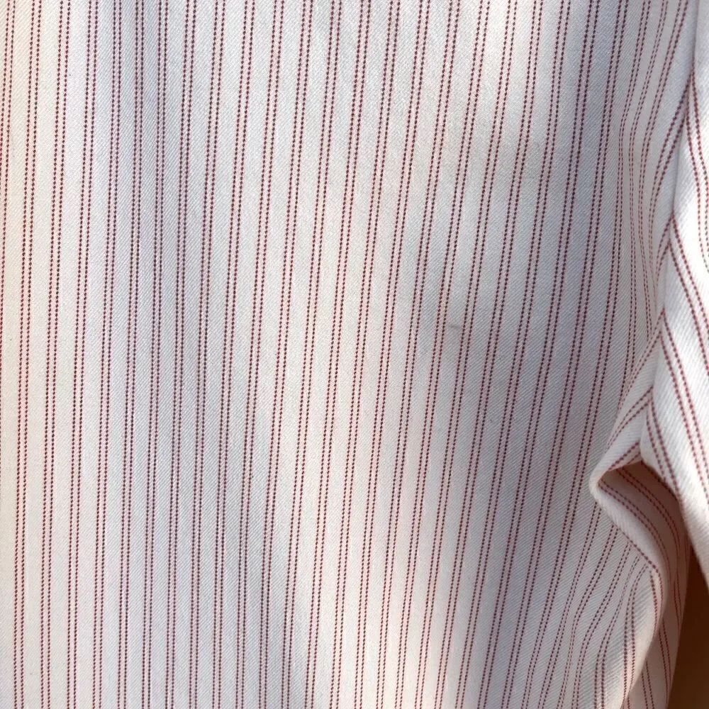 ANTHRO | Essential Slim Pinstripe Pants (White/Red Size 6) - Picture 7 of 8